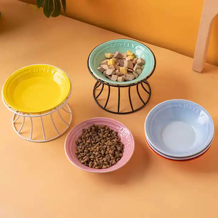 陶製ペット用猫食器【撥水・防倒れ設計・大口径・高台タイプ】