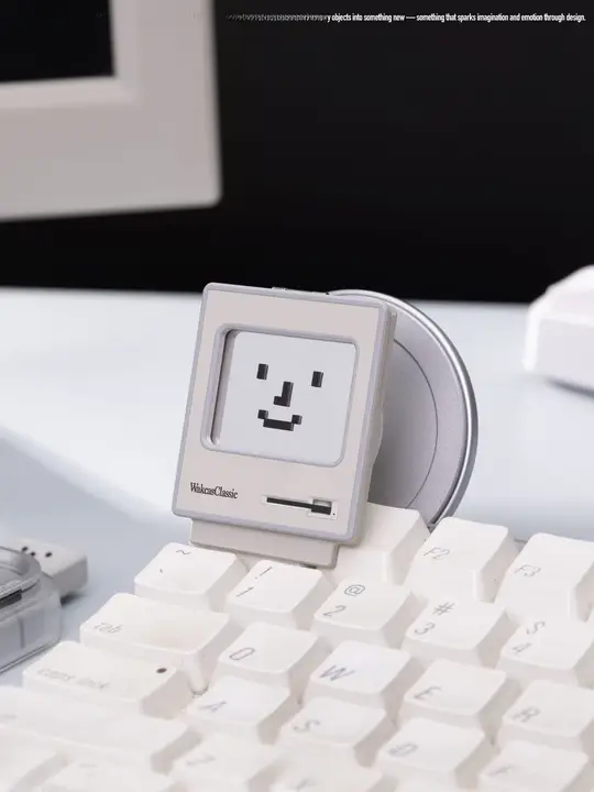 スマホスタンド マグネット式 レトロパソコン風 オリジナルデザイン 個性的 クリエイティブ デスク インテリア