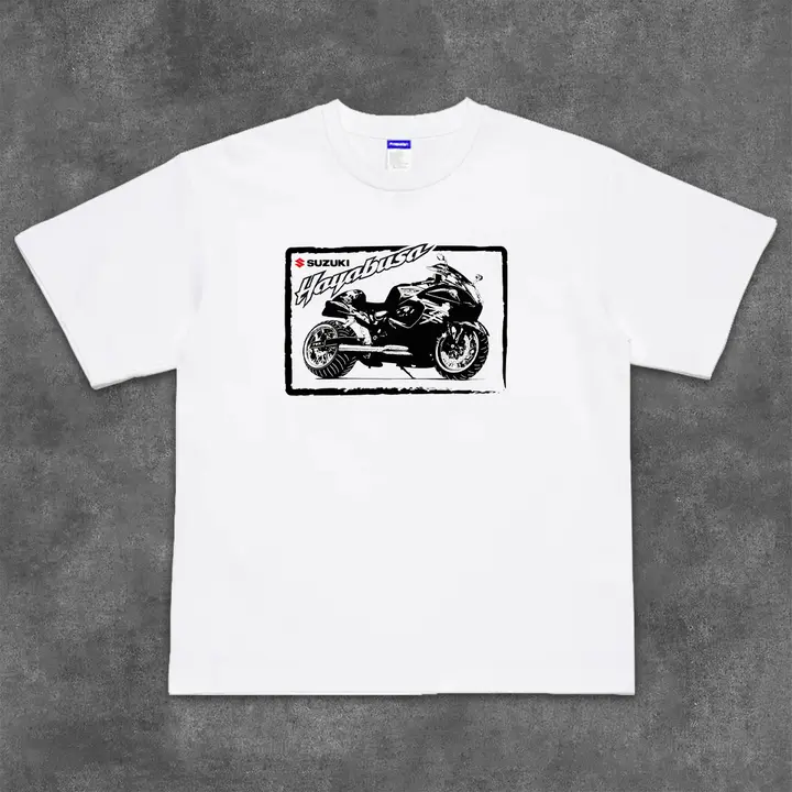 鈴木隼デザインのオーバーサイズ半袖Tシャツ【バイク文化プリント】