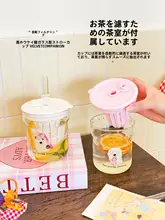 高硼硅ガラス製ストロー付きカートンデザインの水筒【密閉蓋・ティーと水分離】