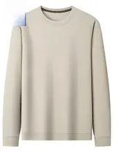 ワッフル生地 メンズカジュアル長袖クルーネックTシャツ【快適・通気性】