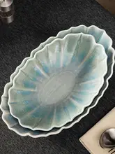 高温焼成の陶器製花びら形皿【山野風・サラダ用・冷菜用】