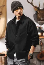 アメリカンビンテージ風 ハードコットンワークシャツ【秋用・カジュアル・ルーズフィット】