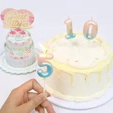 数字バースデーキャンドル カラフルなキャンディ ケーキ 大人 子供 パーティーデコレーション 創造的 個性