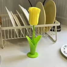 便利なチューリップ型カップクリーナー【取り外し可能なスポンジ・ロングハンドル】