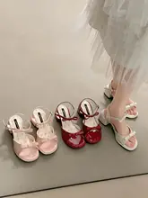 白色の太ヒールサンダル【フレンチスタイル・一字タイプ・夏用】