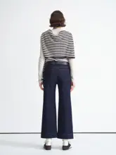 高ウエストストレートデニムパンツ【万能・スリムフィット】