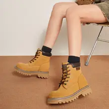 Camel 春用ファッションカジュアルヒールアップブーツ【防水・抗菌・アウトドア向け・大きめイエロー】