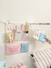 可愛い壁掛け収納ポケット【多収納・穴あけ不要・学生寮用】