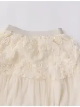 秋冬用フラワーモチーフの長いチュールスカート【加厚・極上の柔らかさ・女性用】