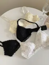 馨帮帮ブラ かわいいレースフラワー柄三角カップブラジャー【ワイヤレス・小胸対応・バストアップ効果】