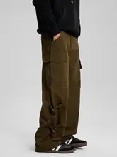 アメリカンレトロ工装パンツ【秋冬用・ゆったりストレート・結束バンド付き・カジュアル】