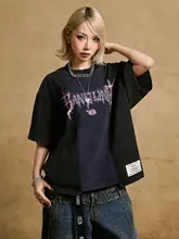 荊棘柄ウォッシュド不規則デザイン短袖Tシャツ【アメリカンストリートスタイル】