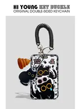 ICカードケース 定期入れ 黒猫モチーフ オリジナル コンパクト 学生証 入退室 通勤 通学 「HiYOUNG」