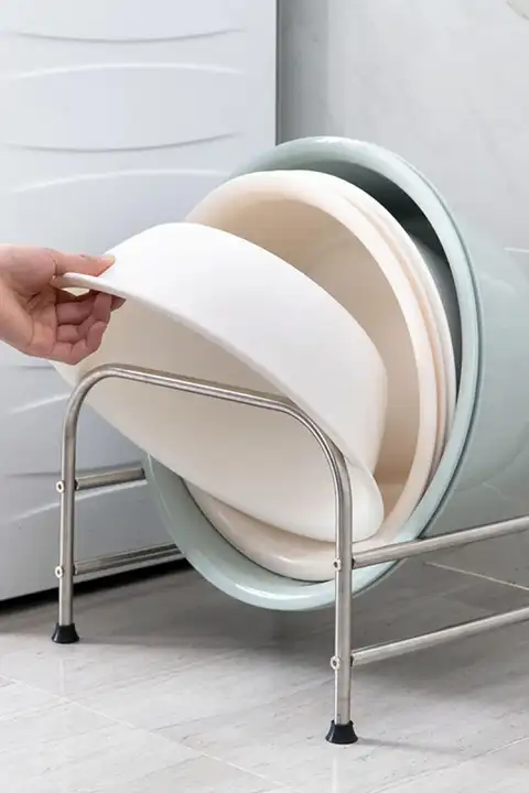 ステンレス製 大型洗面器スタンド【バスルーム用・収納棚・赤ちゃん用】