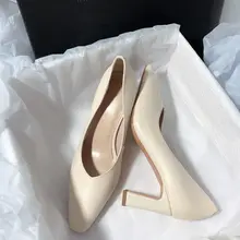 真皮製 ハイヒール【エレガント・シンプルデザイン・通勤用】