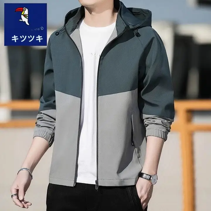 春秋用メンズジャケット【フード付き・カジュアルスタイル・高級感】