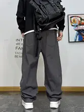アメリカンスタイルのヴィンテージ風ワークパンツ【秋冬用・ゆったりストレート・デコンストラクション・裏地起毛】