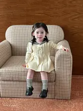 ニットワンピース キッズ ガールズ プリーツ クロシェ えり付き スクールスタイル おしゃれ 秋
