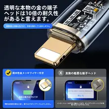 透明急速充電 20W Apple データケーブル