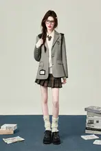 オリジナルピンクJK制服【学院風・三粒ボタン・女子用】（セットアップ対応）