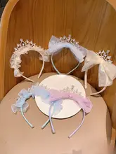 かわいい子供用プリンセスティアラカチューシャ【誕生日用・ふわふわデザイン】