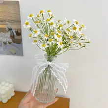 造花 デイジー花束【ガラス花瓶付き・DIY装飾・北欧風】