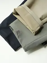 メンズ ストレートフィット パンツ【ナイロン混・秋用・シンプルデザイン】