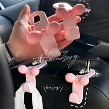可愛いリボンデザインの車用椅子背掛けフック【車内収納用】