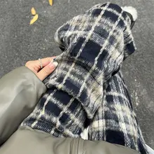 秋冬用 ウールフランネルチェックパンツ【高腰・ブラック・ストレート・スリムフィット】（セットアップ対応）