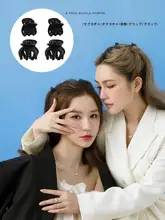 黒いミニヘアクリップ【夏用・王女風・前髪用・極上の柔らかさ】