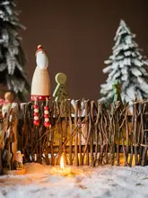 ツリースカート 木製フェンス 天然木 クリスマス 置物 インテリア ショーウィンドウ デコレーション