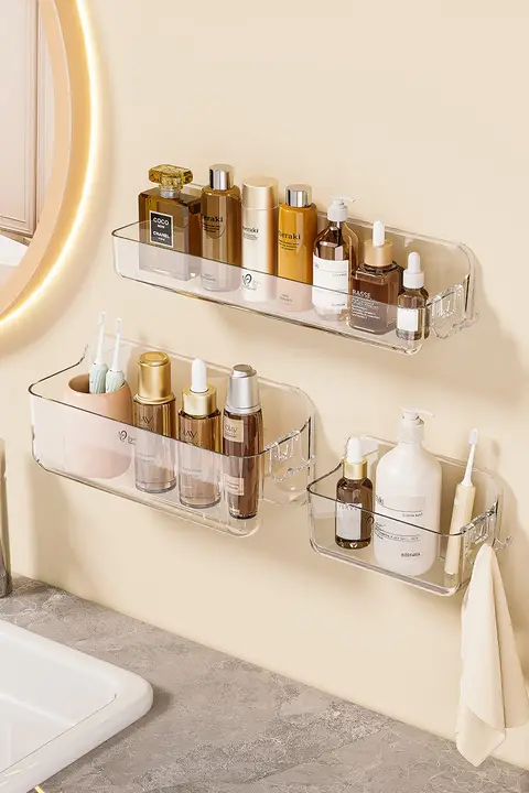 収納ラック 浴室/洗面所/洗面台 壁掛け 取り付け不要