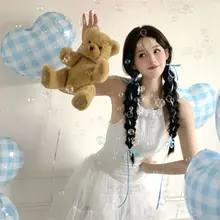 ハートチェックデザインのアルミ風船【パーティー装飾・写真撮影用・誕生日・女神節】