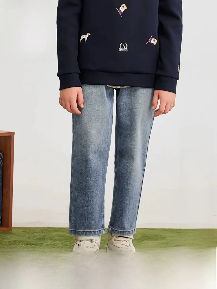 男の子用カジュアルジーンズ Hazzys ブルーデニム ロングパンツの選び方と実用性