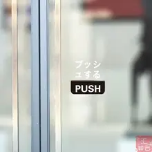 防水ガラスドア用プル＆プッシュサインステッカー【店舗用・衝突防止・指示ステッカー】