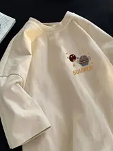 コットン製 半袖Tシャツ【ユニセックス・星柄プリント・夏用】