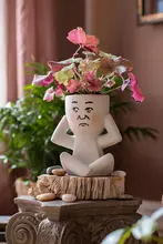 植木鉢 多肉植物用 見ざる言わざる聞かざる ホワイト ペイント キュート 置物 インテリア雑貨