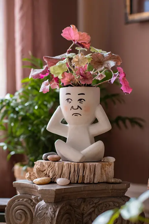 植木鉢 多肉植物用 見ざる言わざる聞かざる ホワイト ペイント キュート 置物 インテリア雑貨