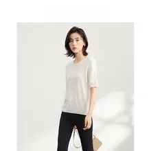 極上の柔らかさ！メリノウール製 ラウンドネック中袖ニットセーター【女性用・秋用】