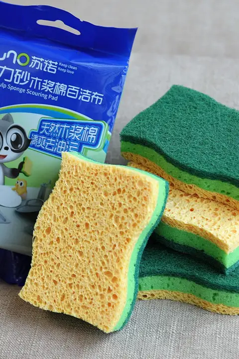 木材パルプコットン製 吸水性スポンジクロス【食器洗い・キッチン用・油汚れ防止】