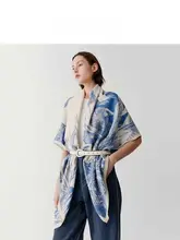 春季用シルクカシミヤ印花ストール【女性用・140サイズ・軽やかさ】