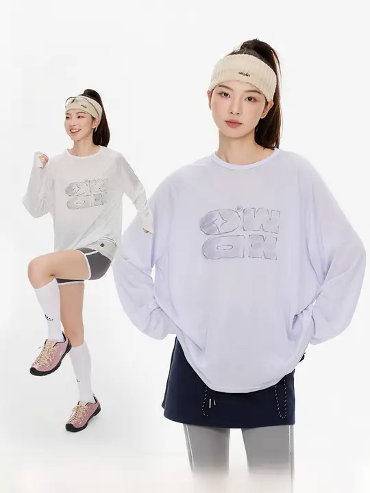 軽量で通気性抜群なサマーUVカット長袖Tシャツ【女性用・ヨガ・運動用】