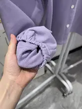 春秋用 レディース 長袖シャツ【コットンニット・開襟・ダボっとしたデザイン・淡い色合い】