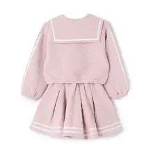 可愛いデザインの女の子用長袖ワンピース【海軍風・学院スタイル】
