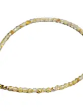 Ciel オリジナル 手作り 天然金髪水晶ブレスレット【2mmカットビーズ・極細アンクレット・不規則デザイン】