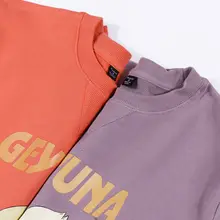 カジュアルなアニメプリントスウェットシャツ【春秋用・ルーズフィット・オシャレなデザイン】（セットアップ対応）