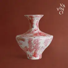 手描き陶器花瓶【モダンデザイン・インテリア装飾用・玄関・リビング用】