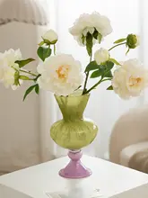 高級感あるガラス製フラワーベース【フランス風・デザイン性のあるアート装飾】