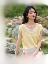 おしゃれで若返り効果のあるデザイン！カラーコンビネーションのショートスリーブTシャツ【レディース・ファッション】（セットアップ対応）
